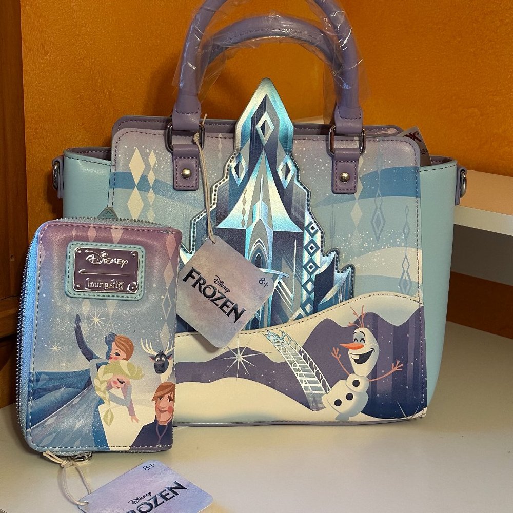 Disney Loungefly Frozen Purse and Wallet Bundle